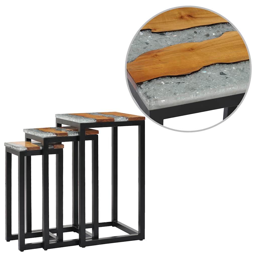 Table d'Appoint Gigogne en Bois de Teck 40 cm-La-Fabrique-Industrielle