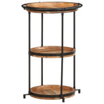 Table d'Appoint Industrielle 3 Niveaux en Bois et Fer Noir-Bois d'acacia massif-1-La-Fabrique-Industrielle
