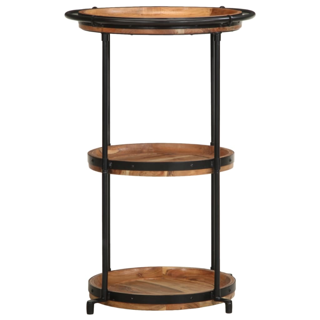 Table d'Appoint Industrielle 3 Niveaux en Bois et Fer Noir-La-Fabrique-Industrielle