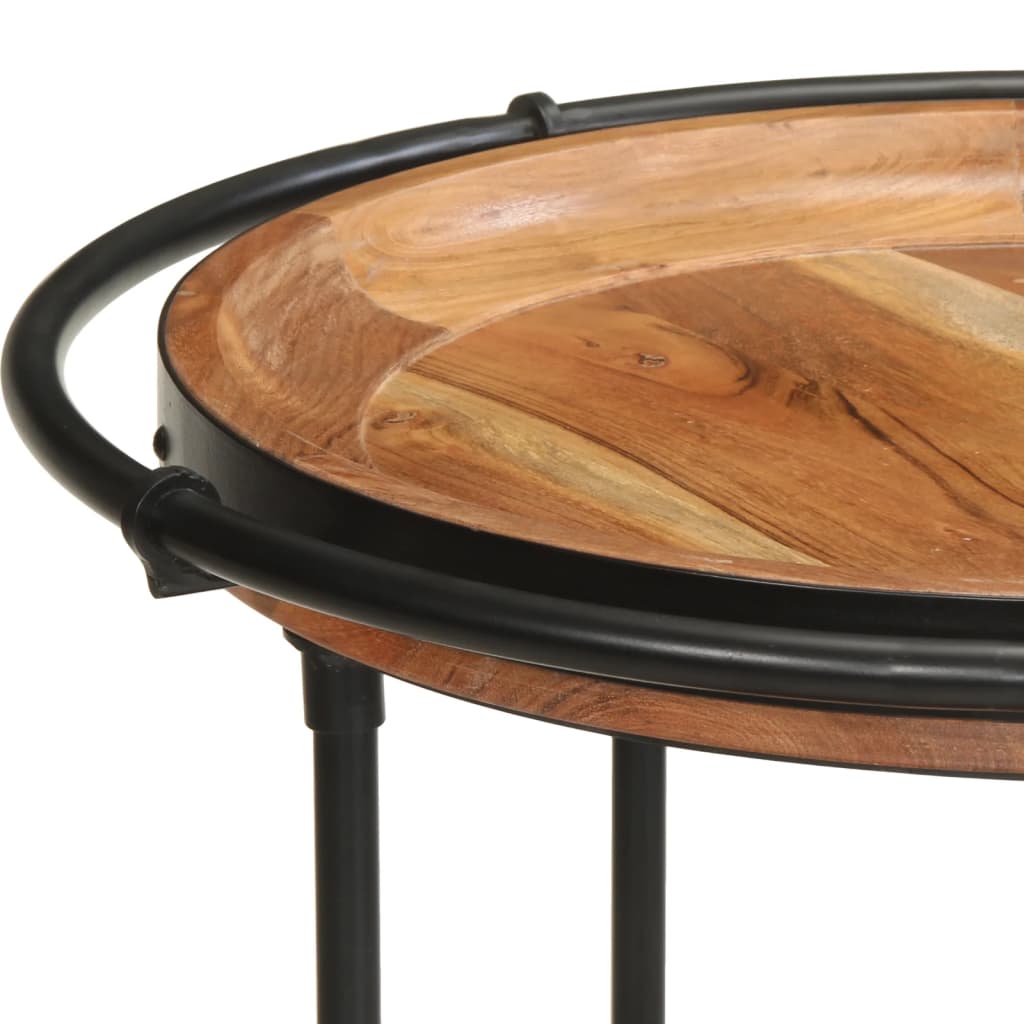 Table d'Appoint Industrielle 3 Niveaux en Bois et Fer Noir-La-Fabrique-Industrielle