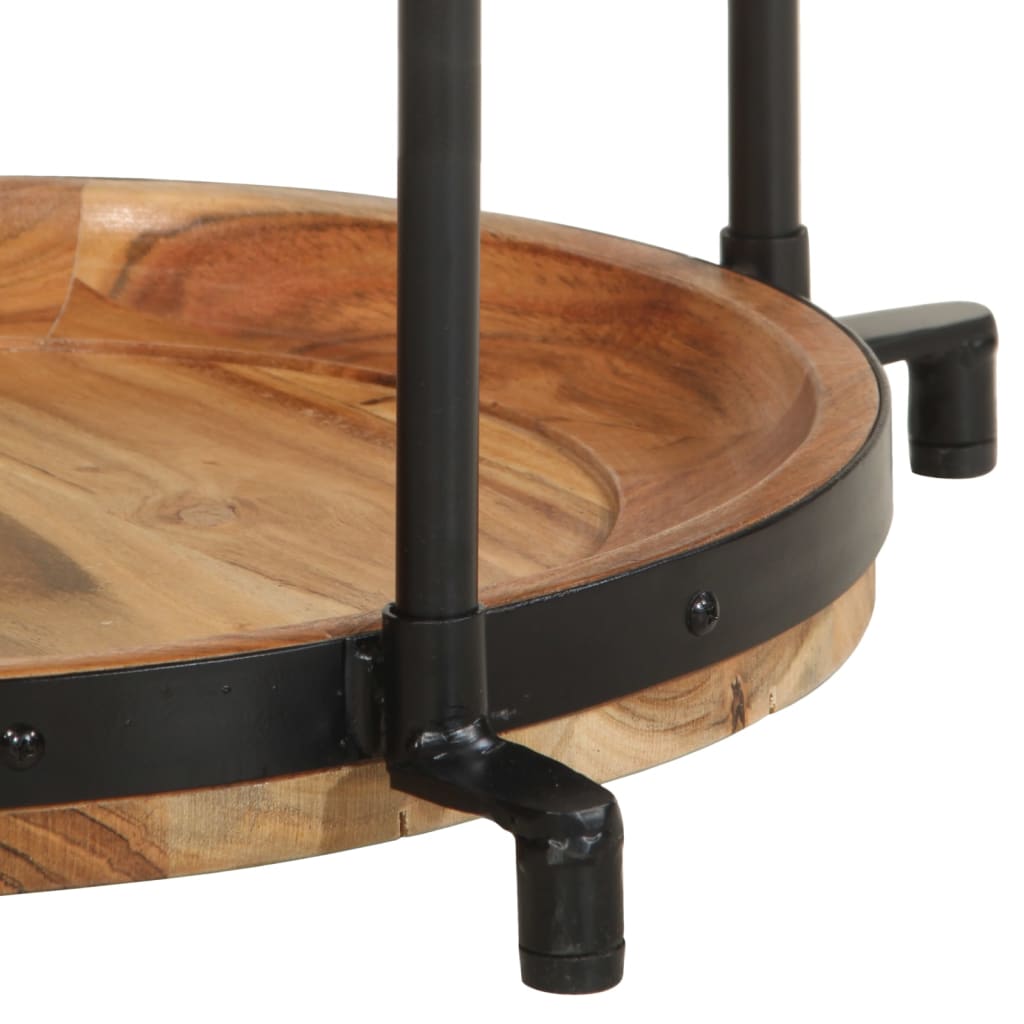 Table d'Appoint Industrielle 3 Niveaux en Bois et Fer Noir-La-Fabrique-Industrielle