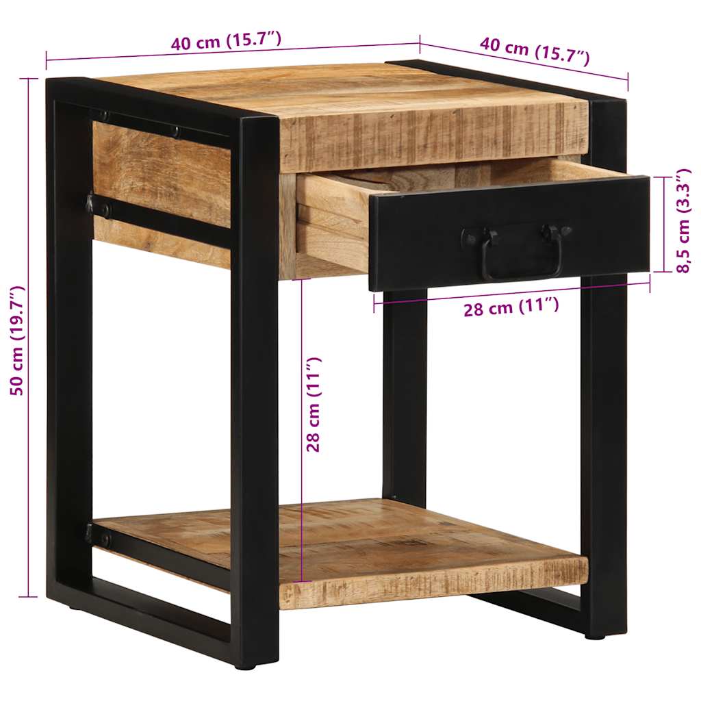 Table d'Appoint Industrielle en Acier et Bois Brut-La-Fabrique-Industrielle