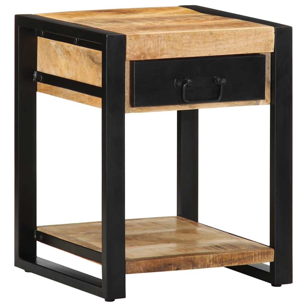 Table d'Appoint Industrielle en Acier et Bois Brut-La-Fabrique-Industrielle