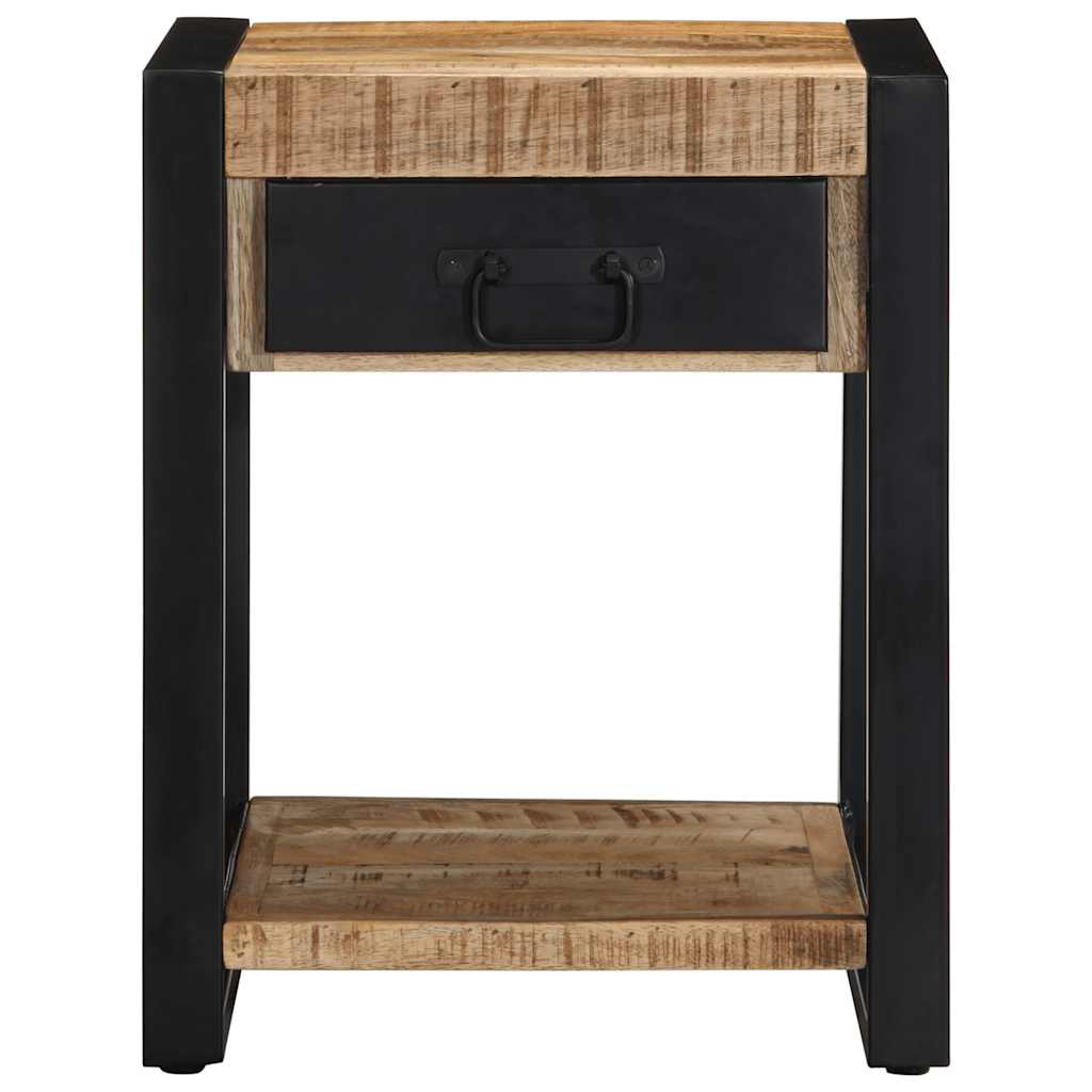Table d'Appoint Industrielle en Acier et Bois Brut-La-Fabrique-Industrielle