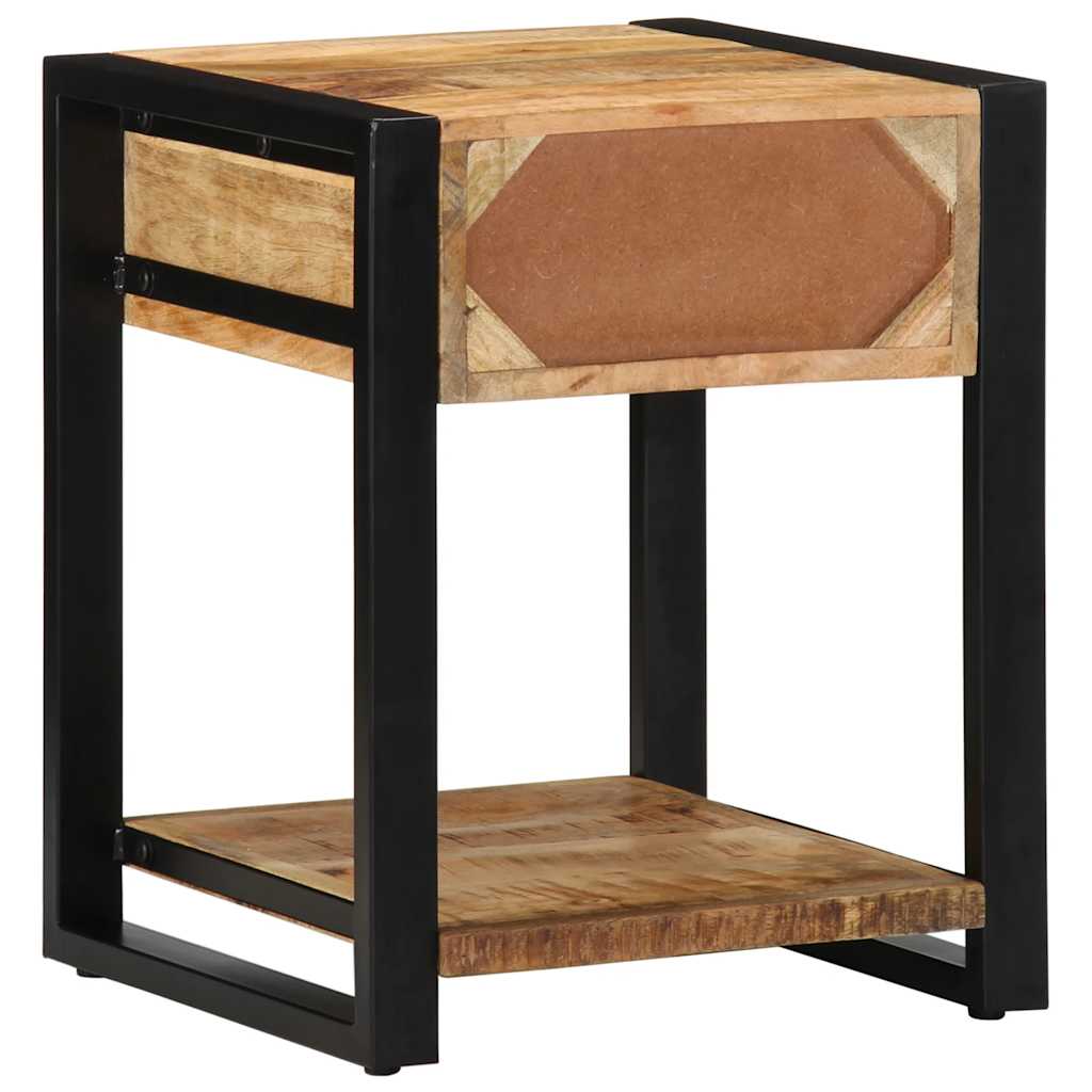 Table d'Appoint Industrielle en Acier et Bois Brut-La-Fabrique-Industrielle