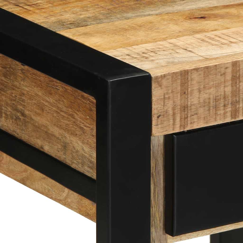 Table d'Appoint Industrielle en Acier et Bois Brut-La-Fabrique-Industrielle