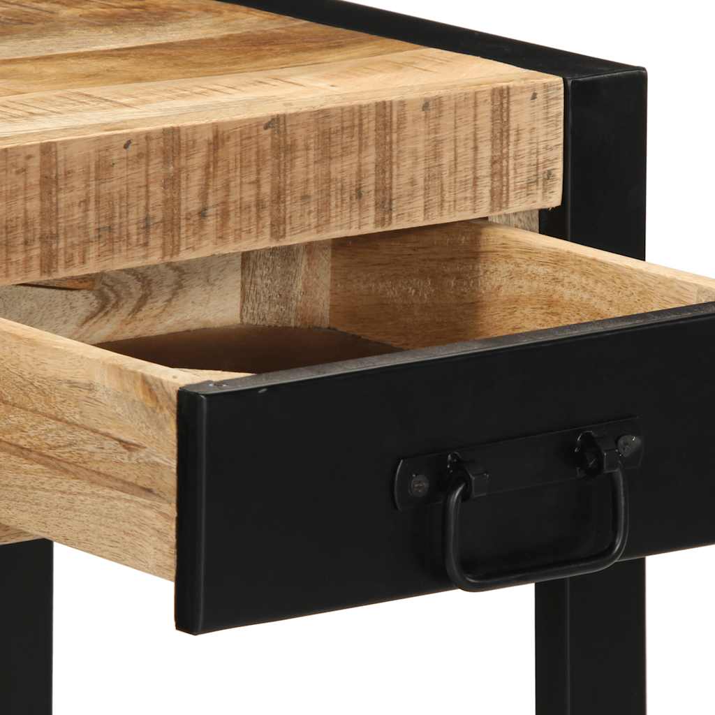 Table d'Appoint Industrielle en Acier et Bois Brut-La-Fabrique-Industrielle