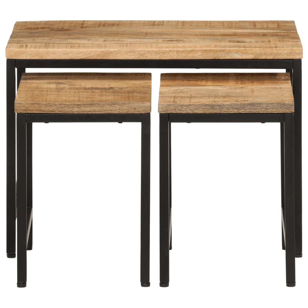 Table d'Appoint Industrielle en Bois Brut et Fer-La-Fabrique-Industrielle