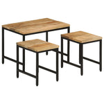 Table d'Appoint Industrielle en Bois Brut et Fer-La-Fabrique-Industrielle