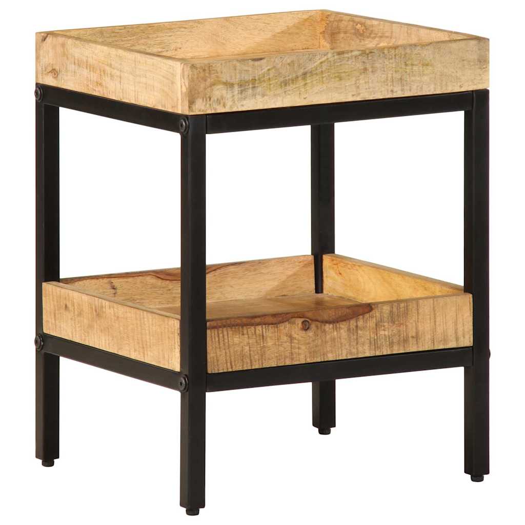 Table d'Appoint Industrielle en Bois Massif de Manguier-35 x 35 x 45 cm-La-Fabrique-Industrielle