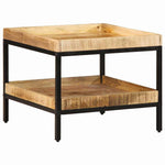 Table d'Appoint Industrielle en Bois Massif de Manguier-55 x 55 x 45 cm-La-Fabrique-Industrielle