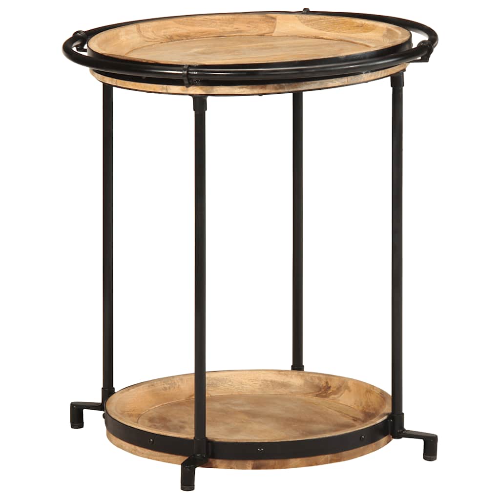 Table d'Appoint Industrielle en Bois d'Acacia à 2 Niveaux-bois de manguier massif-1-La-Fabrique-Industrielle