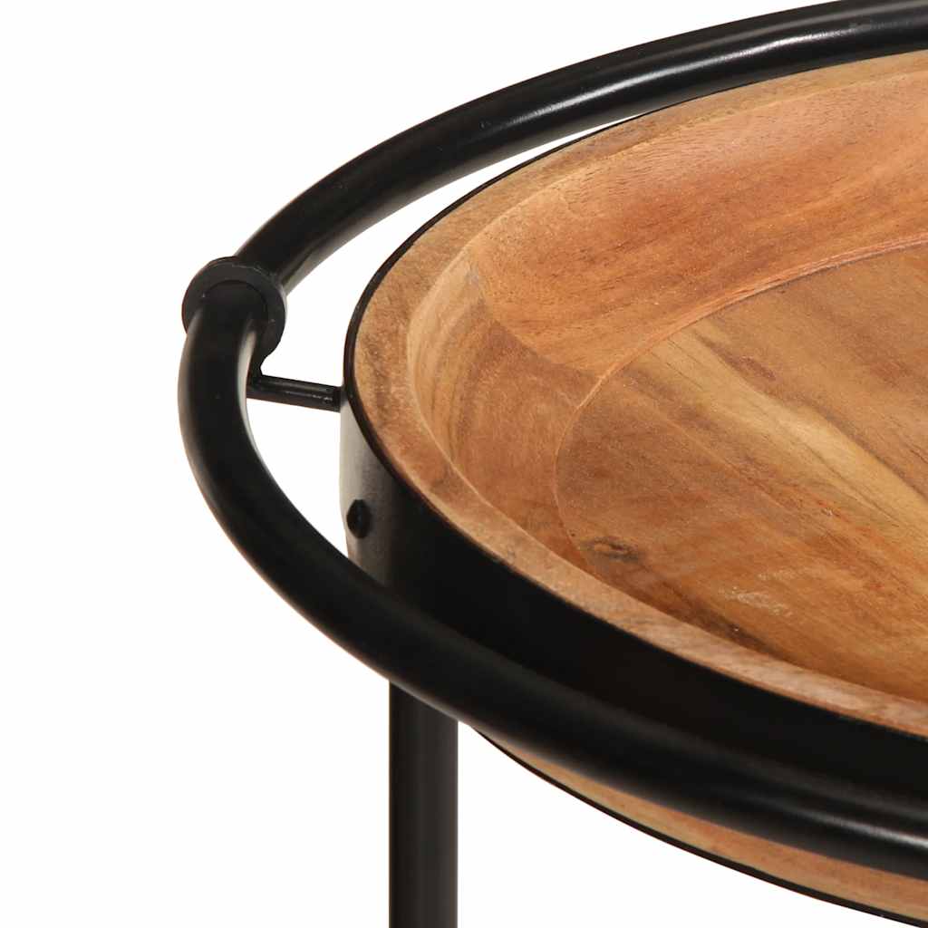 Table d'Appoint Industrielle en Bois d'Acacia à 2 Niveaux-La-Fabrique-Industrielle