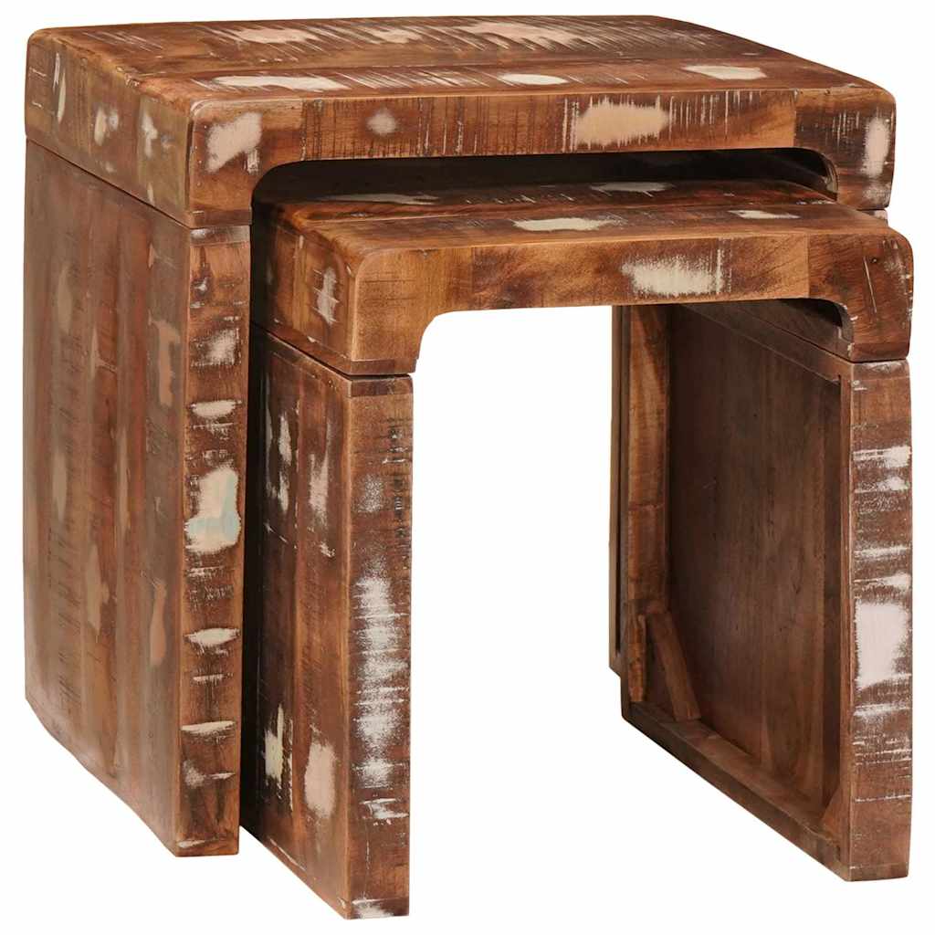 Table d'Appoint Industrielle en Bois de Manguier Massif-La-Fabrique-Industrielle