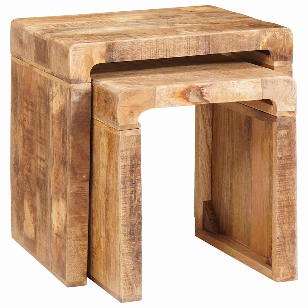 Table d'Appoint Industrielle en Bois de Manguier Massif-La-Fabrique-Industrielle