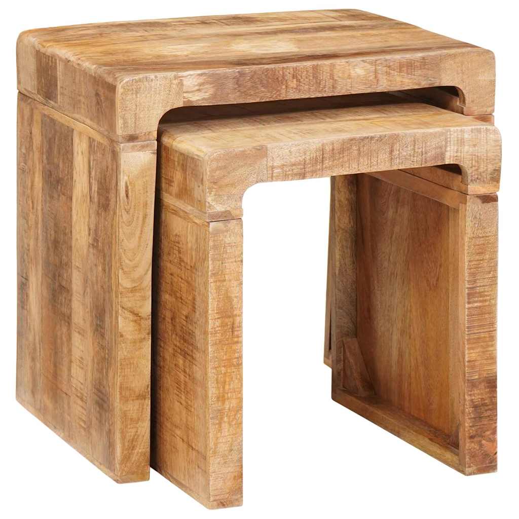 Table d'Appoint Industrielle en Bois de Manguier Massif-La-Fabrique-Industrielle