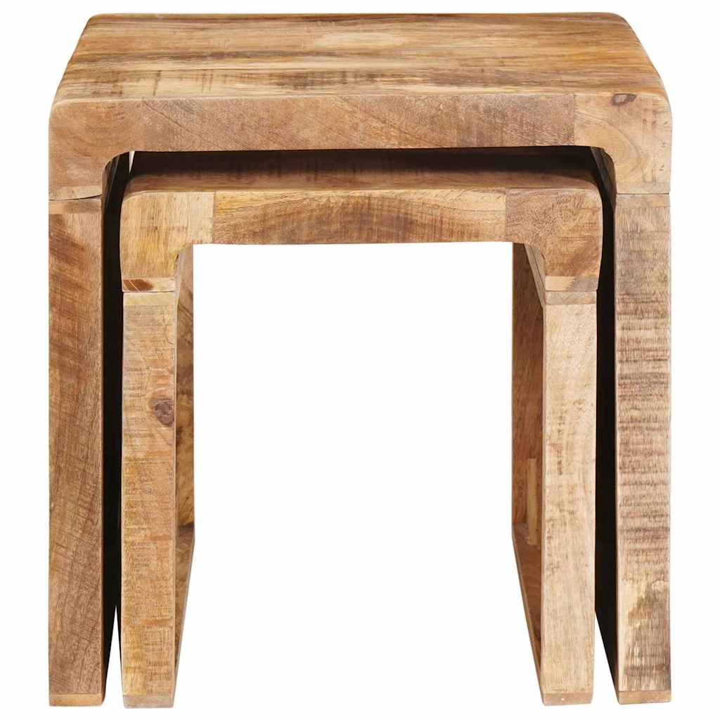 Table d'Appoint Industrielle en Bois de Manguier Massif-La-Fabrique-Industrielle