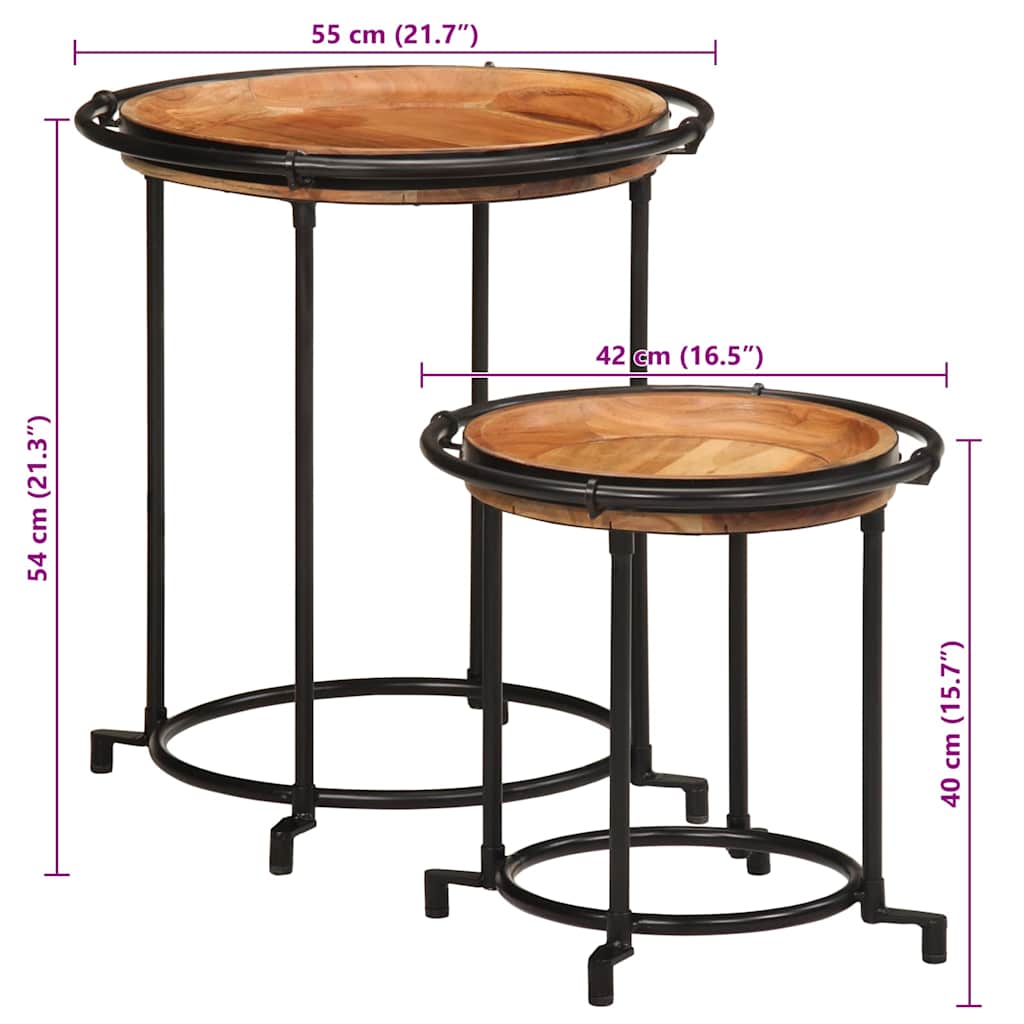 Table d'Appoint Industrielle en Bois et Fer Forgé-La-Fabrique-Industrielle