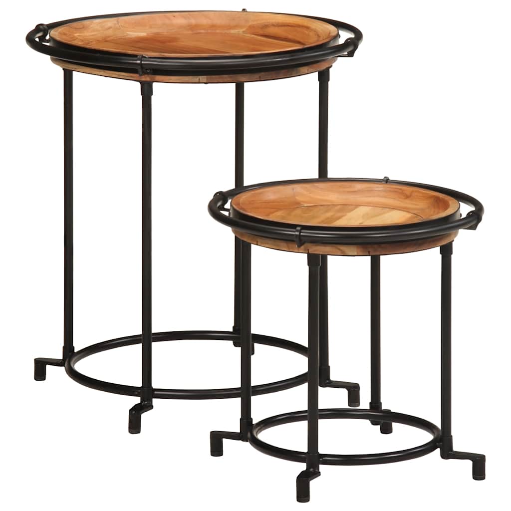 Table d'Appoint Industrielle en Bois et Fer Forgé-La-Fabrique-Industrielle
