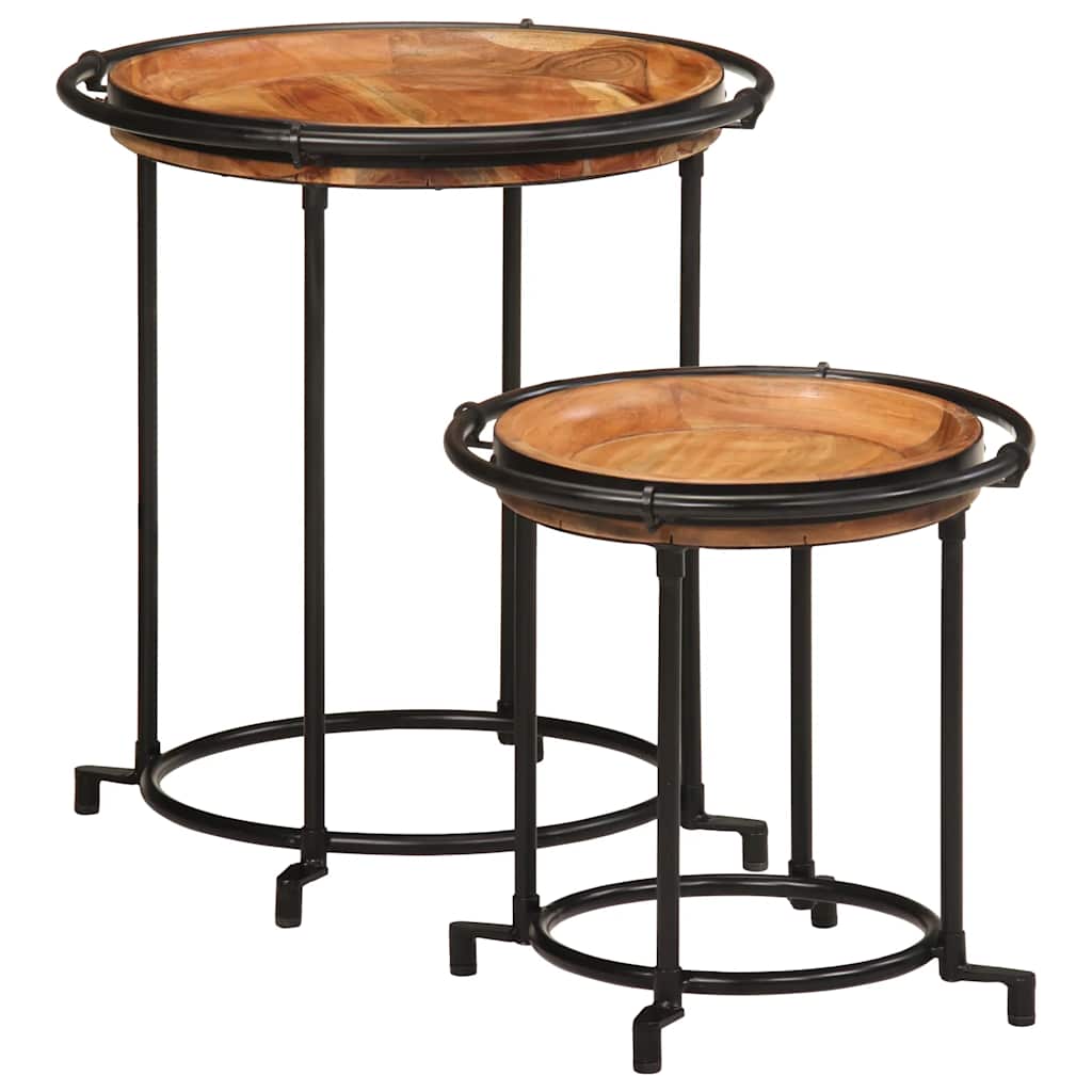 Table d'Appoint Industrielle en Bois et Fer Forgé-La-Fabrique-Industrielle