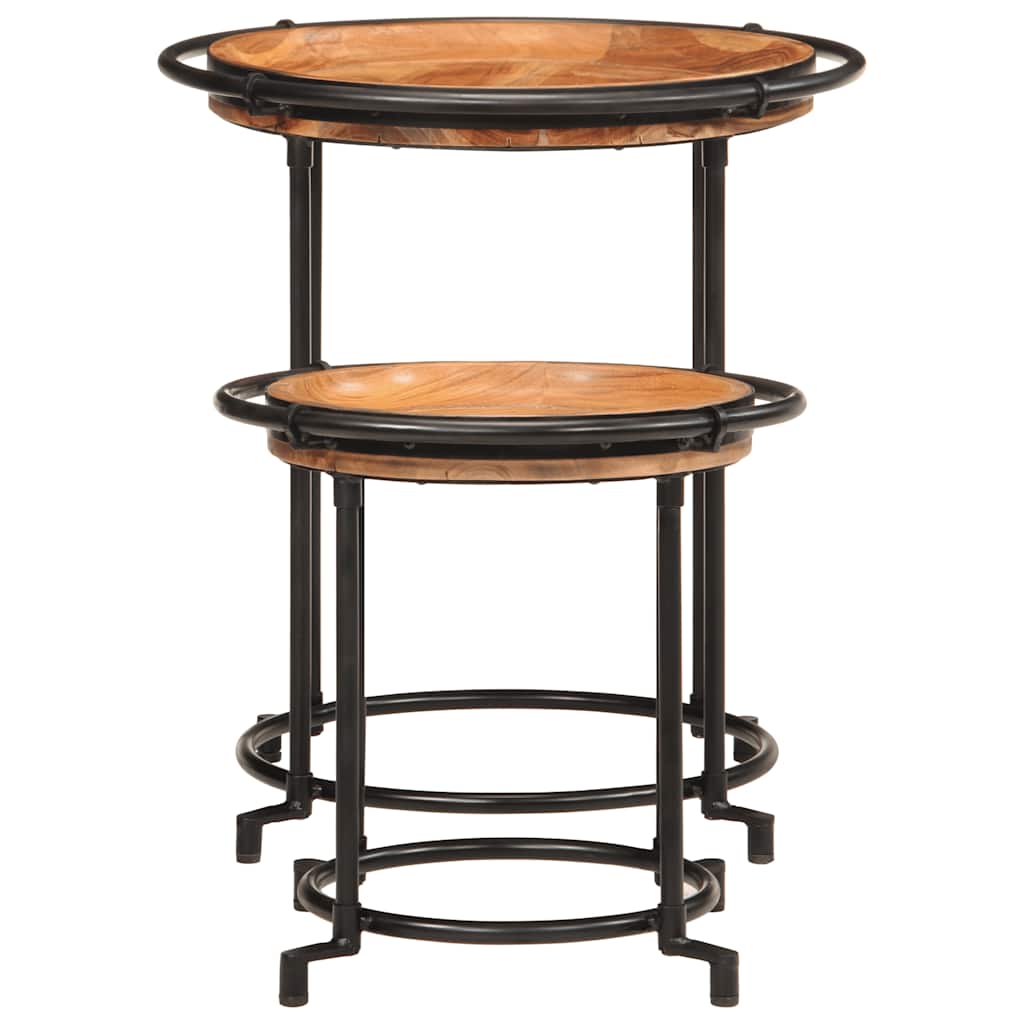 Table d'Appoint Industrielle en Bois et Fer Forgé-La-Fabrique-Industrielle