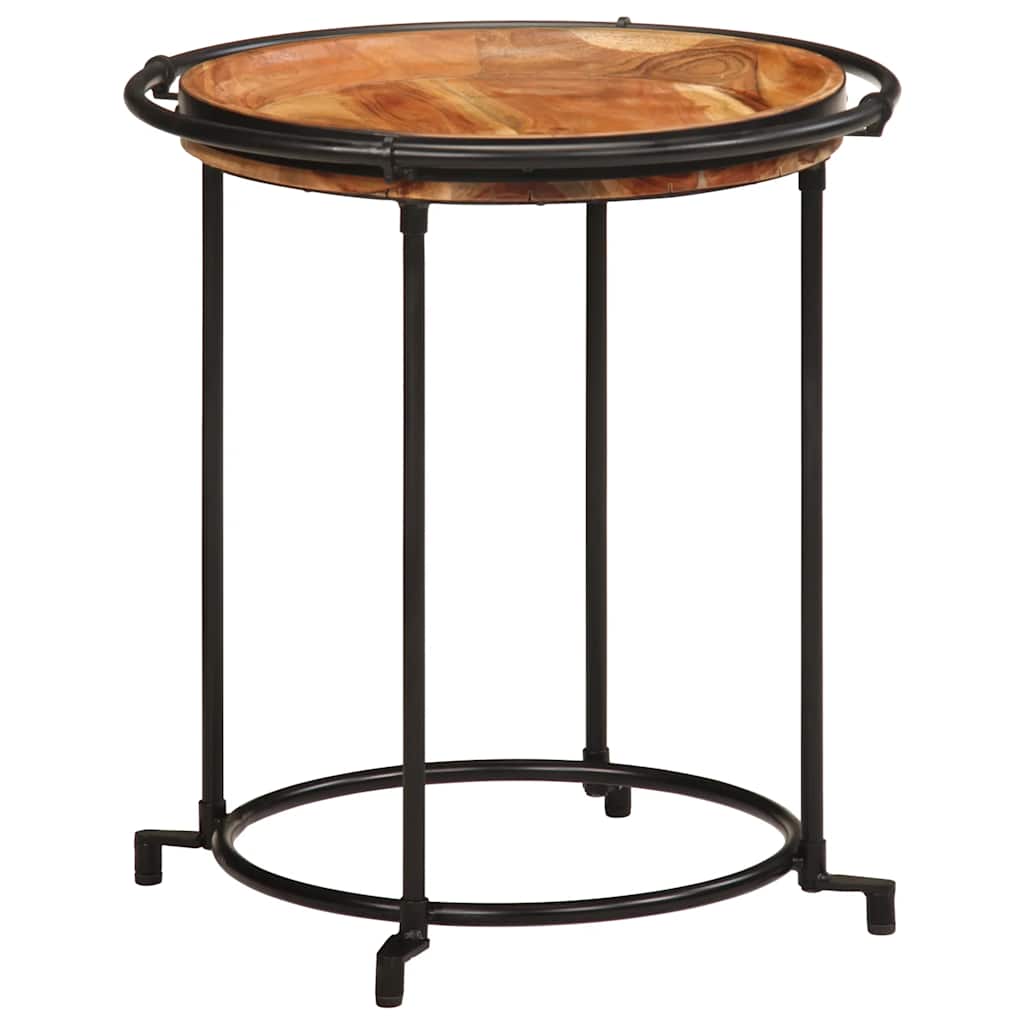 Table d'Appoint Industrielle en Bois et Fer Forgé-La-Fabrique-Industrielle
