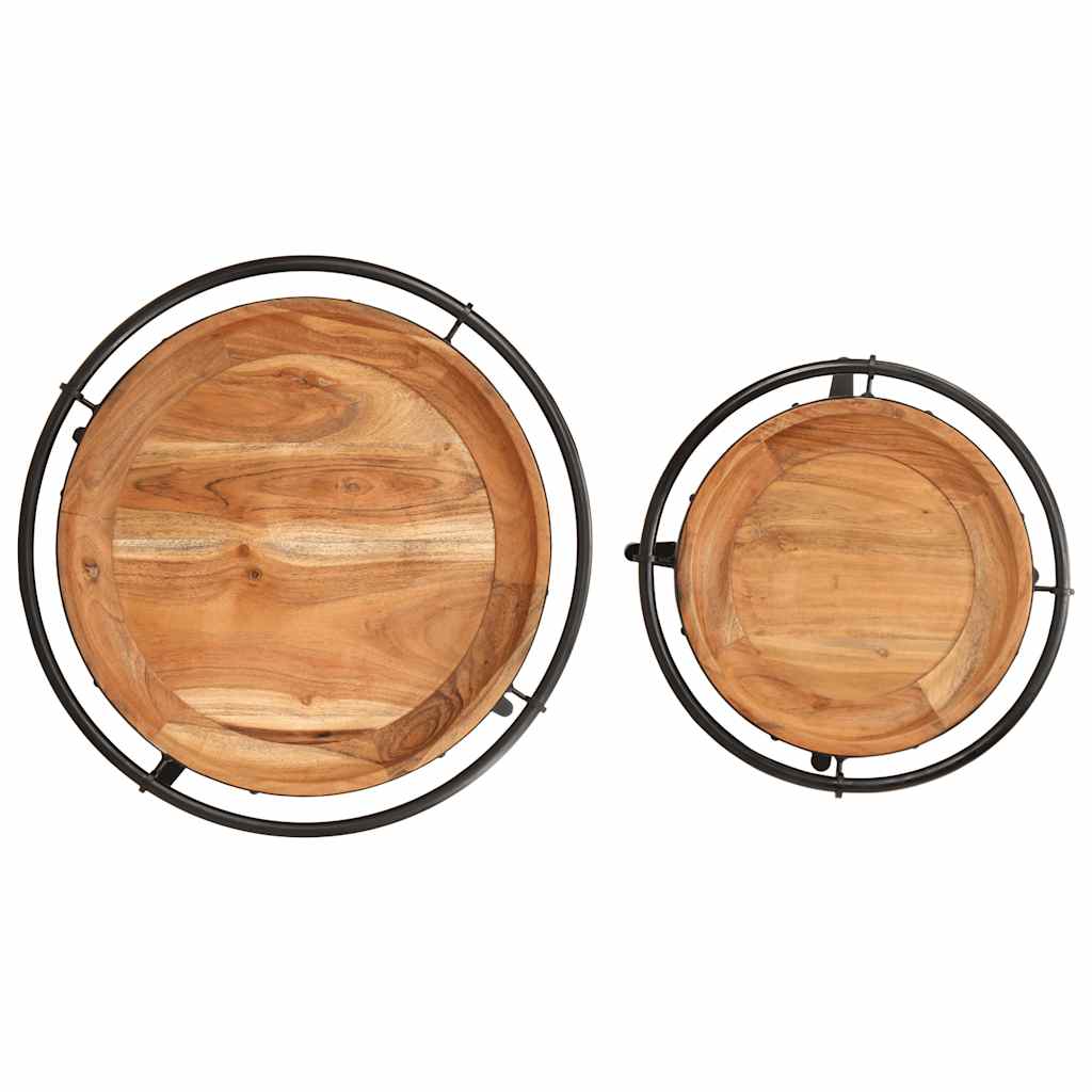 Table d'Appoint Industrielle en Bois et Fer Forgé-La-Fabrique-Industrielle