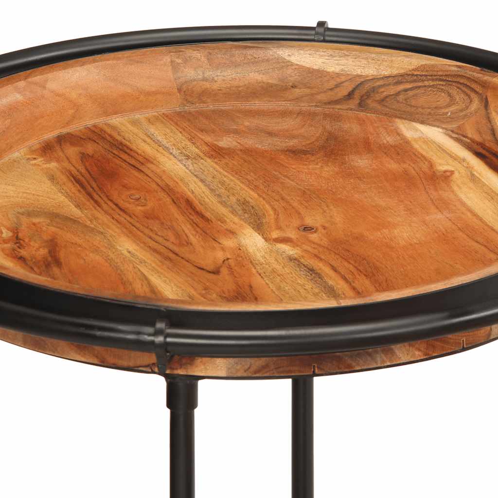 Table d'Appoint Industrielle en Bois et Fer Forgé-La-Fabrique-Industrielle