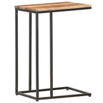 Table d'Appoint Industrielle en Bois et Métal Noir-bois clair et noir-Bois d'acacia massif-1-La-Fabrique-Industrielle