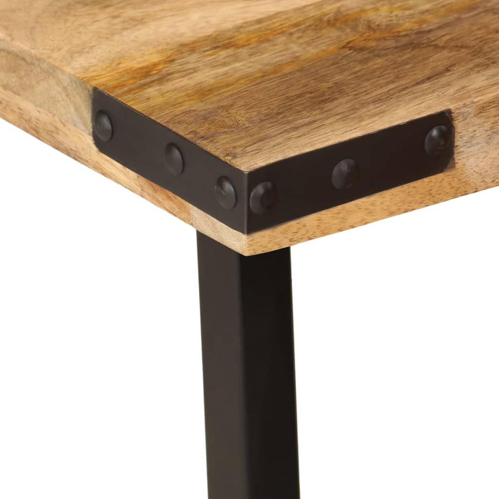 Table d'Appoint Industrielle en Bois et Pieds Noirs-La-Fabrique-Industrielle