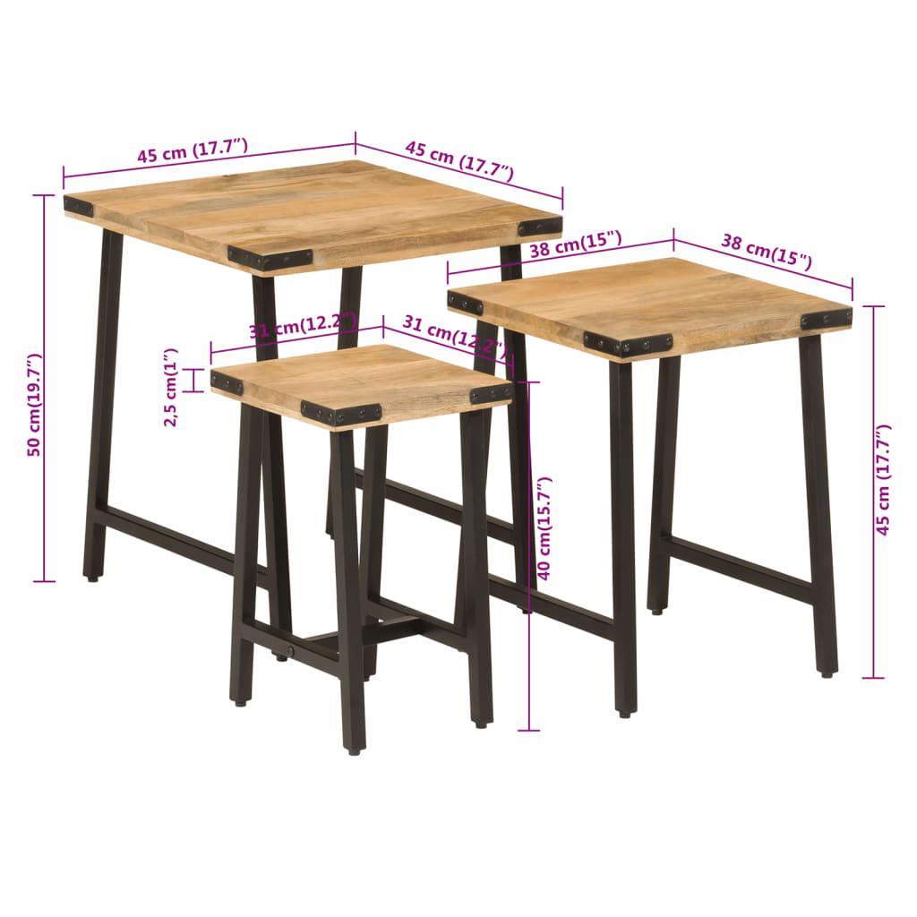 Table d'Appoint Industrielle en Bois et Pieds Noirs-La-Fabrique-Industrielle