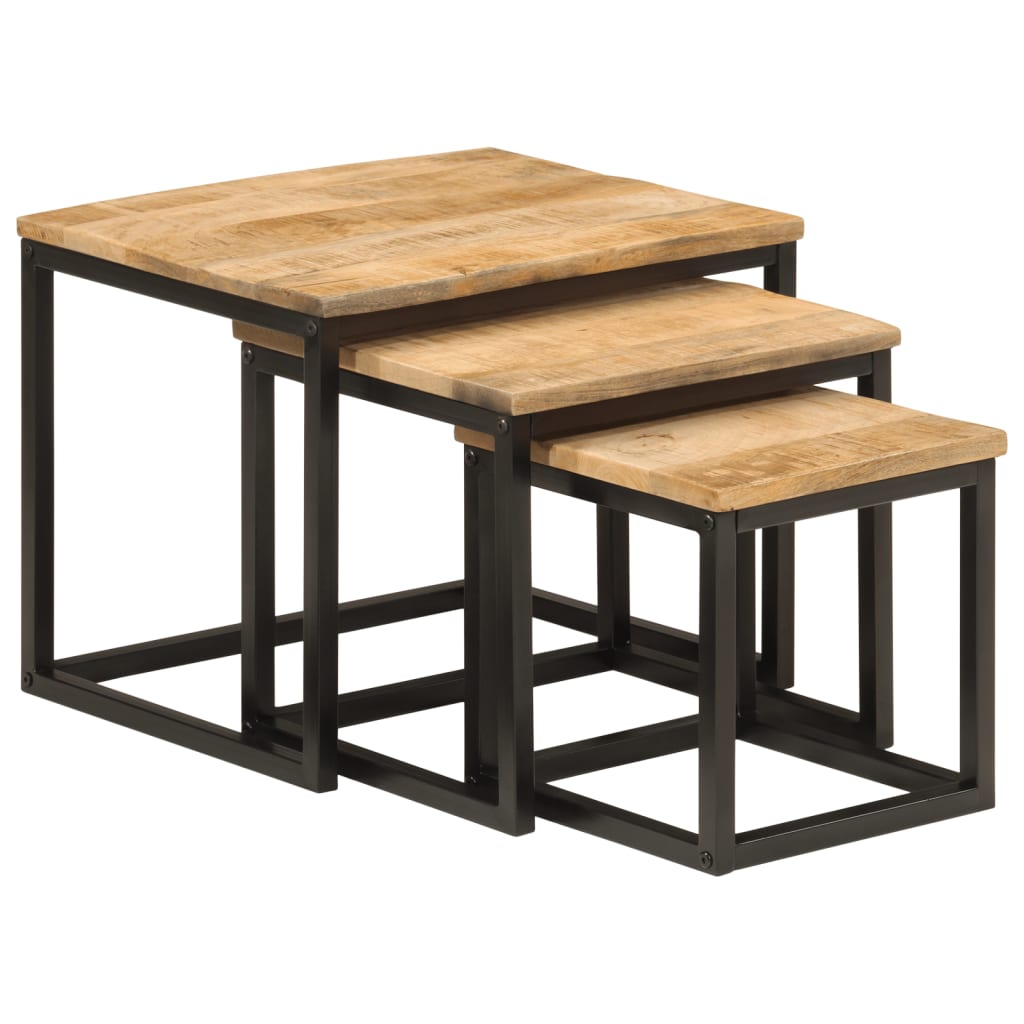 Table d'Appoint Rectangulaire en Bois et Fer Industriel-La-Fabrique-Industrielle
