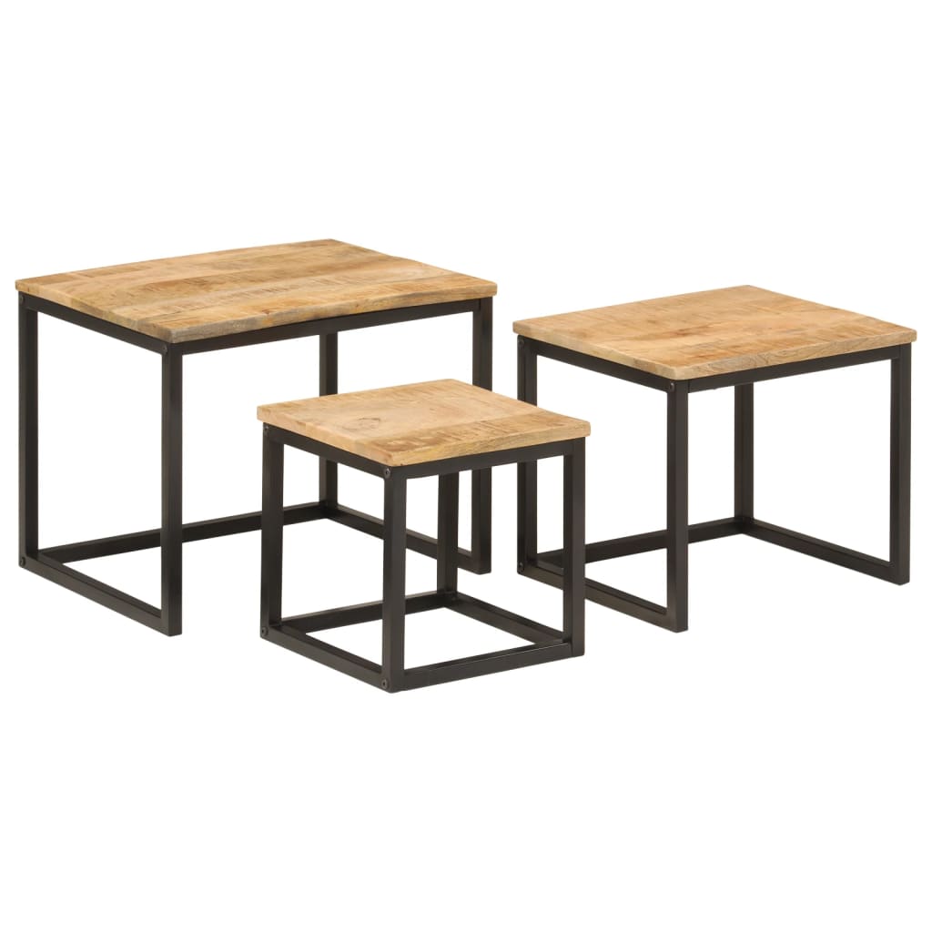 Table d'Appoint Rectangulaire en Bois et Fer Industriel-La-Fabrique-Industrielle