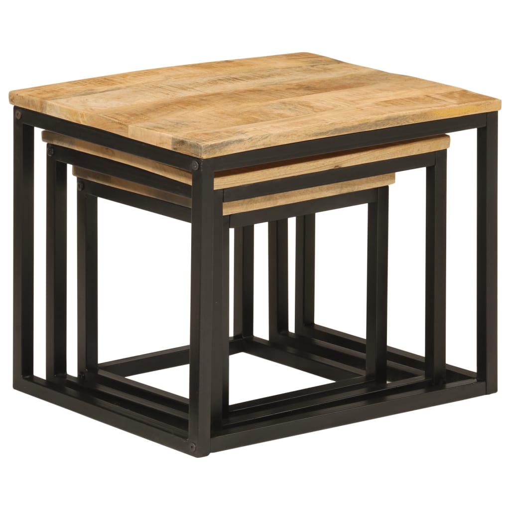 Table d'Appoint Rectangulaire en Bois et Fer Industriel-La-Fabrique-Industrielle