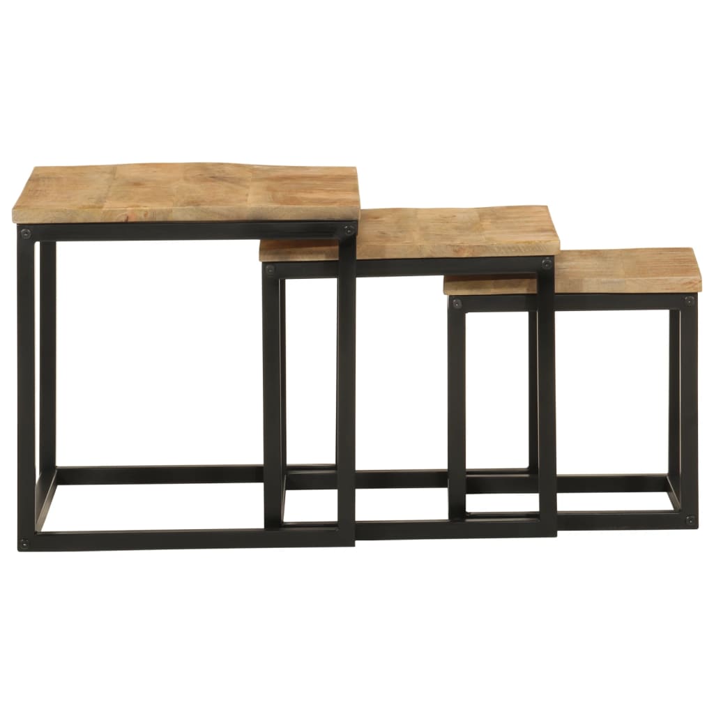 Table d'Appoint Rectangulaire en Bois et Fer Industriel-La-Fabrique-Industrielle