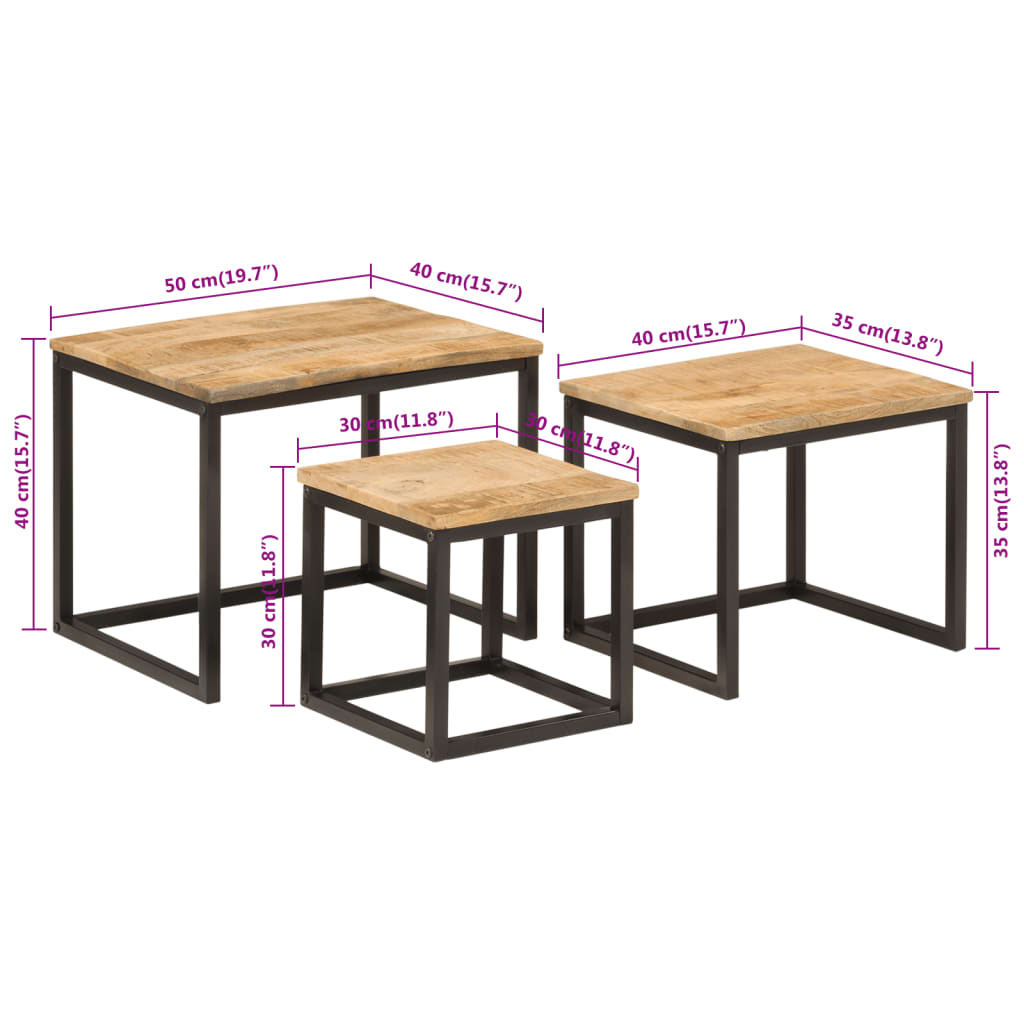 Table d'Appoint Rectangulaire en Bois et Fer Industriel-La-Fabrique-Industrielle