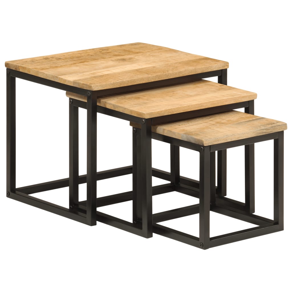 Table d'Appoint Rectangulaire en Bois et Fer Industriel-La-Fabrique-Industrielle