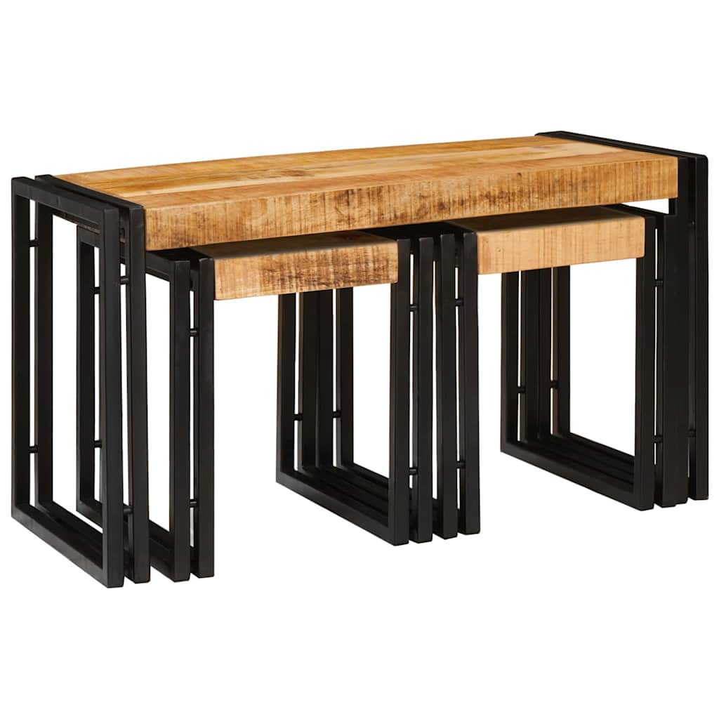 Table d'Appoint Style Industriel en Bois de Manguier-La-Fabrique-Industrielle
