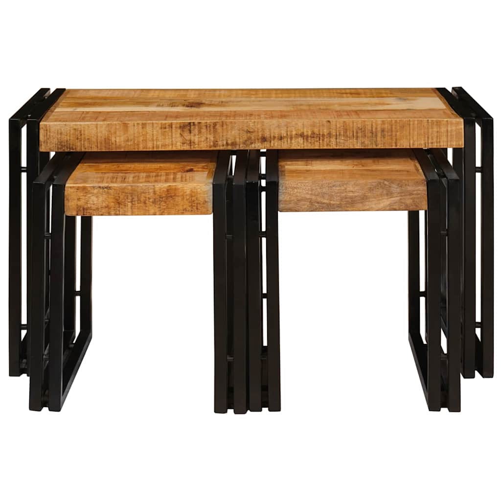 Table d'Appoint Style Industriel en Bois de Manguier-La-Fabrique-Industrielle