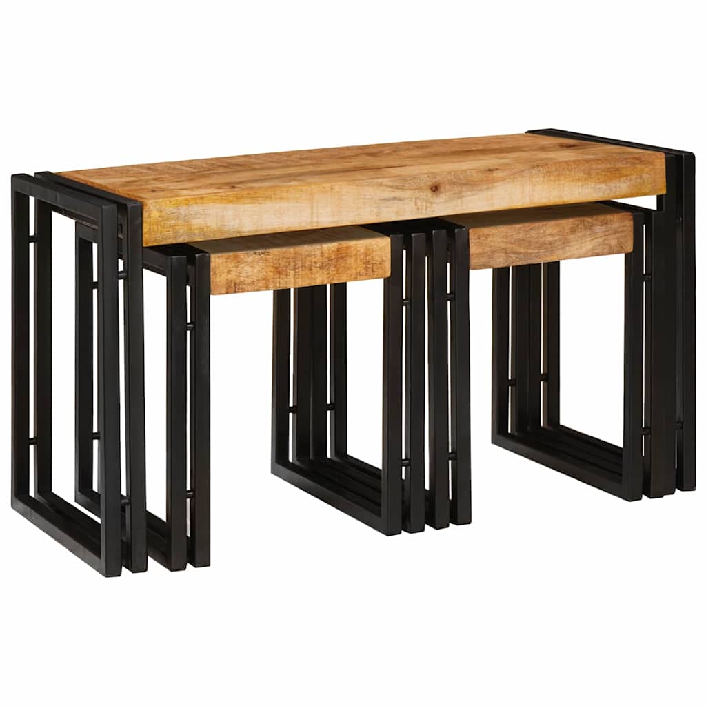 Table d'Appoint Style Industriel en Bois de Manguier-La-Fabrique-Industrielle
