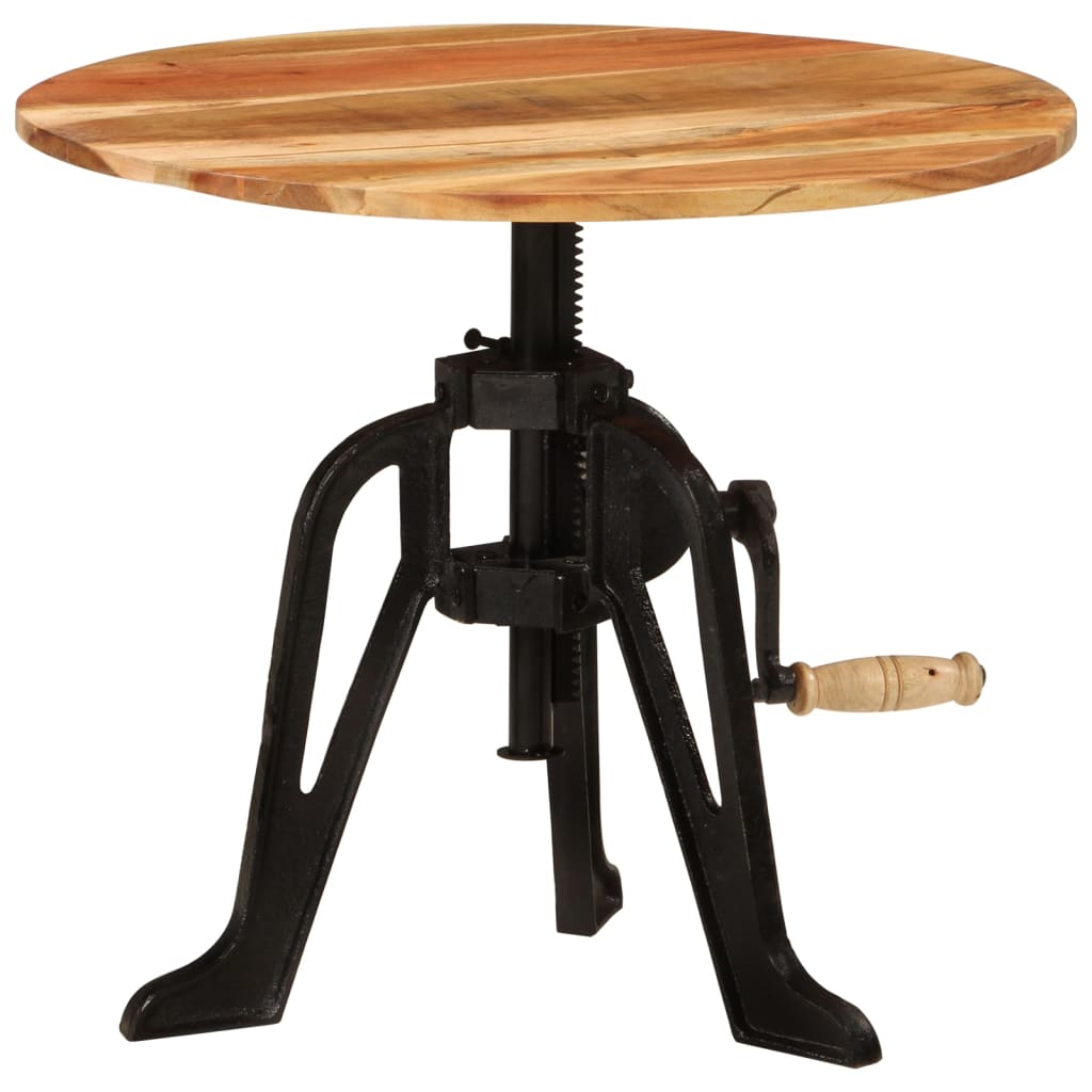 Table d'Appoint Vintage en Bois d'Acacia et Fonte-42-62 cm-Bois d'acacia massif-1-La-Fabrique-Industrielle