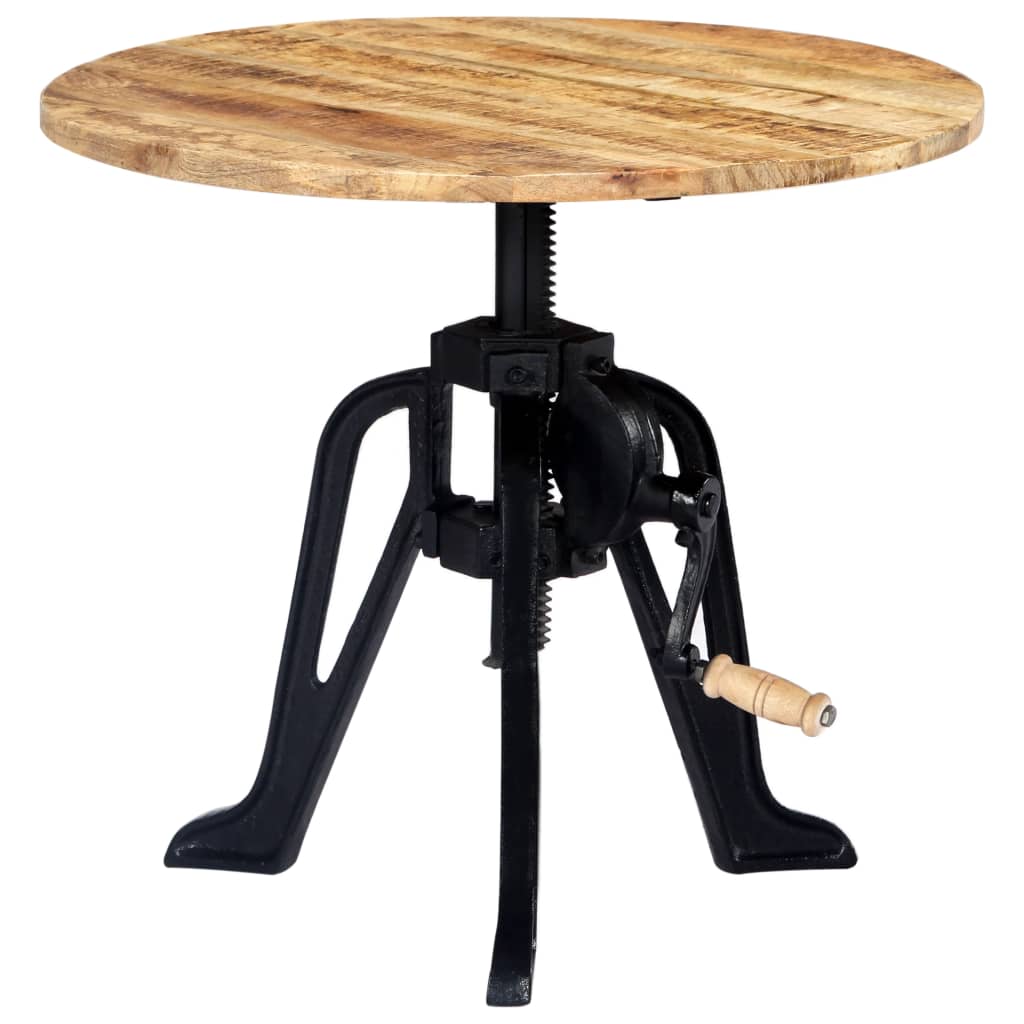 Table d'Appoint Vintage en Bois d'Acacia et Fonte-46-63 cm-bois de manguier massif-1-La-Fabrique-Industrielle