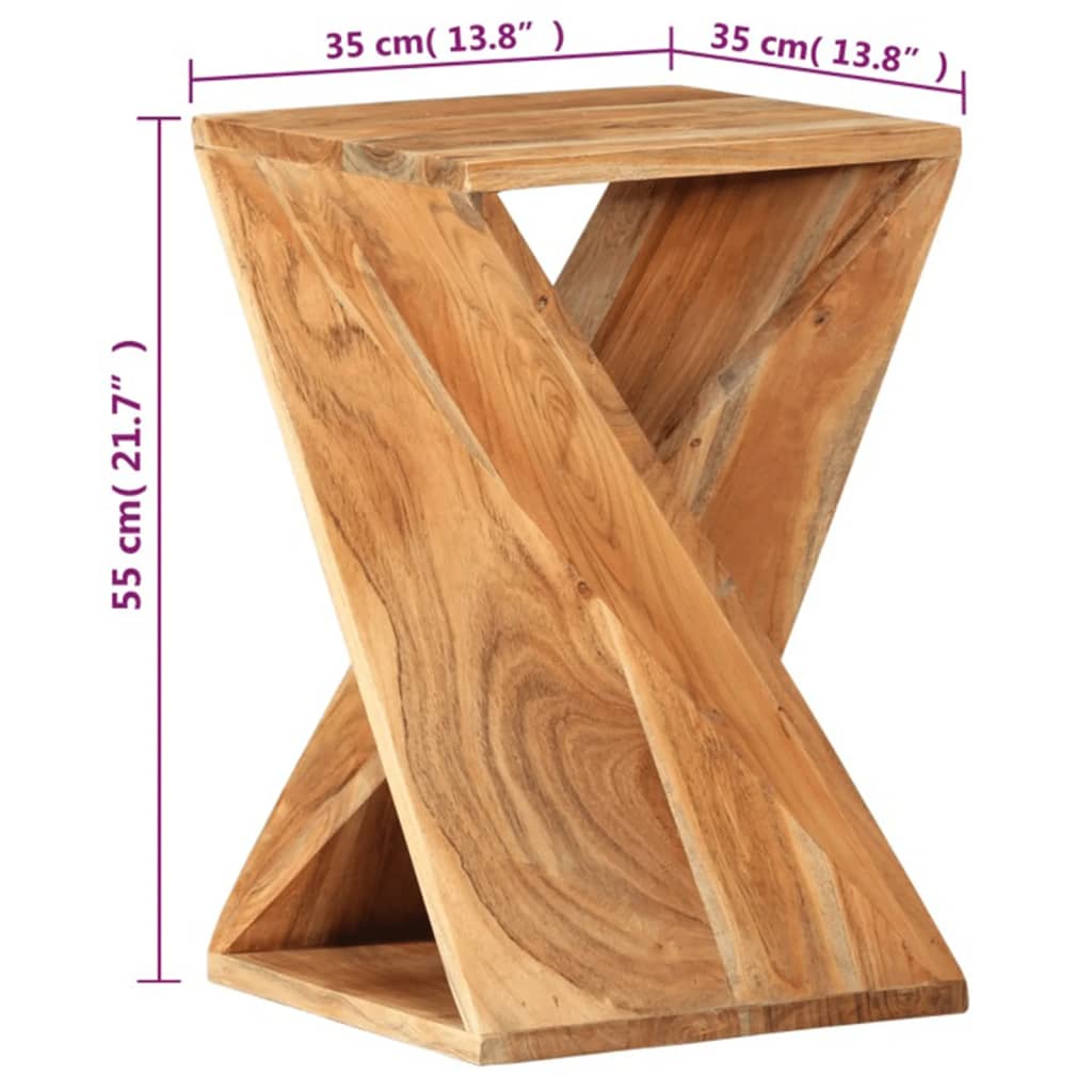 Table d'Appoint en Bois Massif et Design Industriel-La-Fabrique-Industrielle