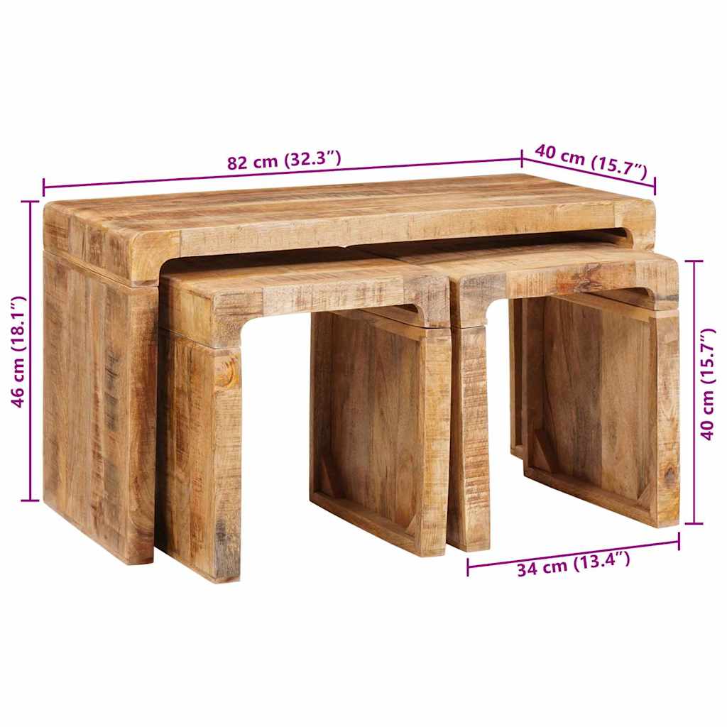 Table d'Appoint en Bois Naturel de Manguier Massif-La-Fabrique-Industrielle