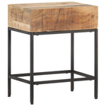 Table d'Appoint en Bois Noir et Acier Industriel-bois de manguier massif-1-La-Fabrique-Industrielle