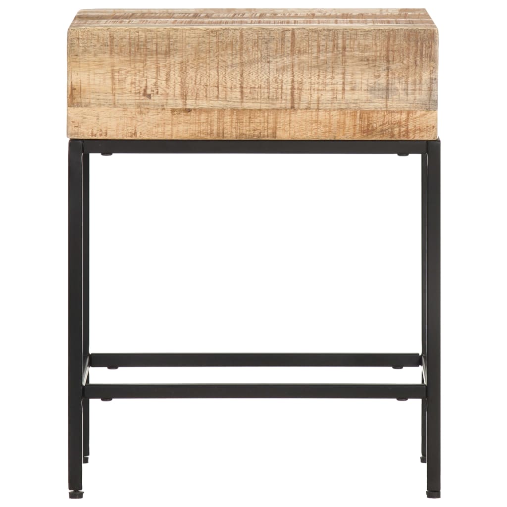 Table d'Appoint en Bois Noir et Acier Industriel-La-Fabrique-Industrielle