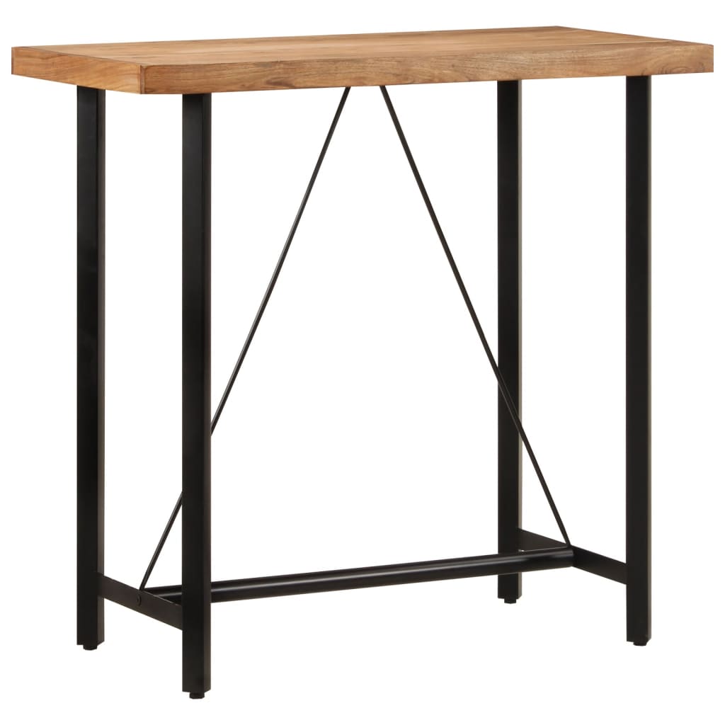 Table de Bar Carrée en Bois Massif d'Acacia et Fer-1-110 x 55 x 107 cm-La-Fabrique-Industrielle