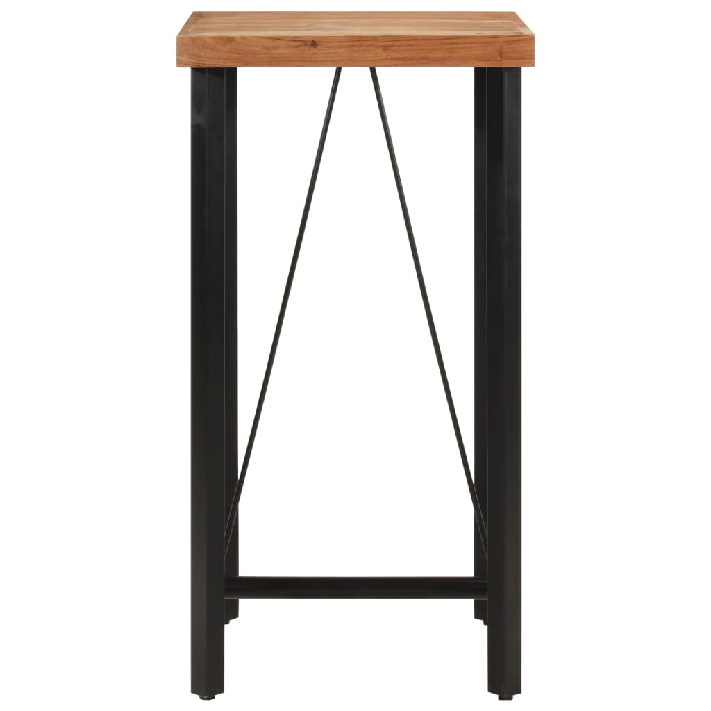 Table de Bar Carrée en Bois Massif d'Acacia et Fer-La-Fabrique-Industrielle