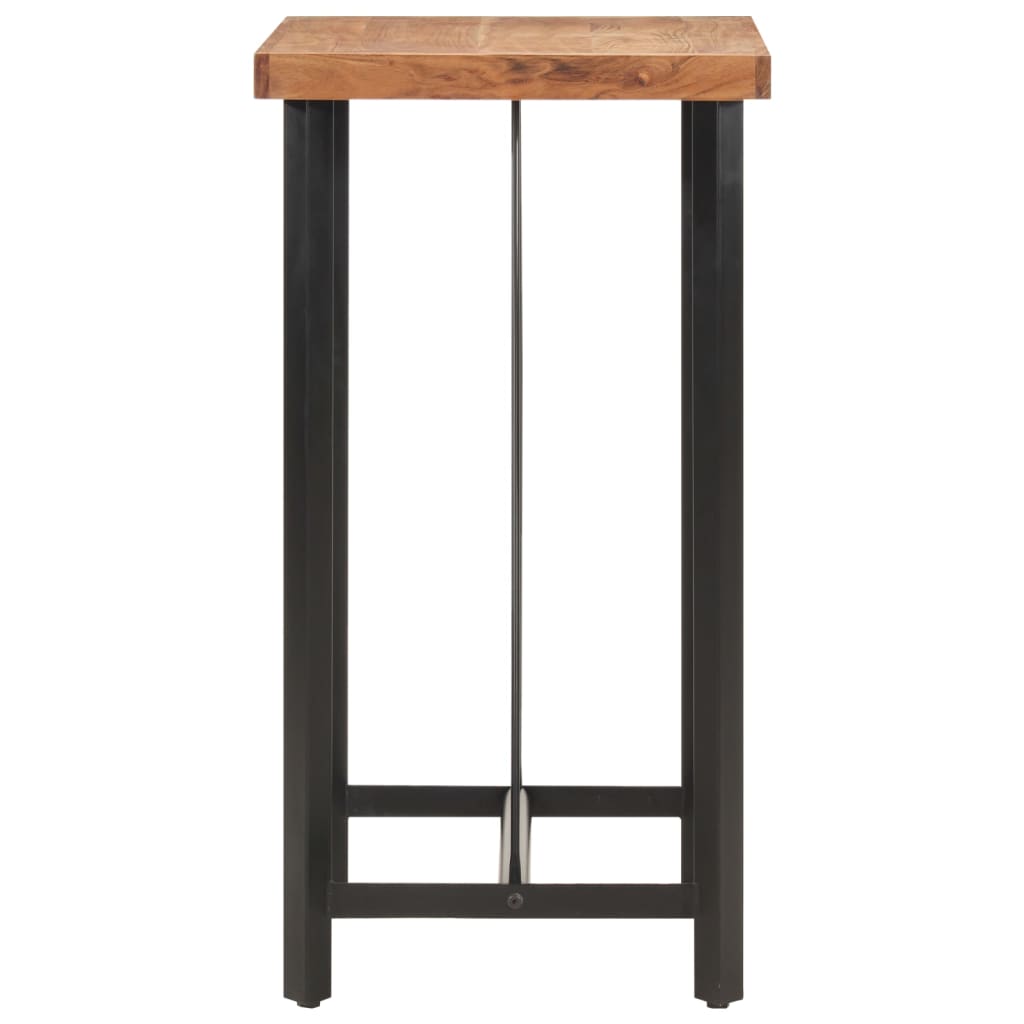Table de Bar Carrée en Bois Massif d'Acacia et Fer-La-Fabrique-Industrielle