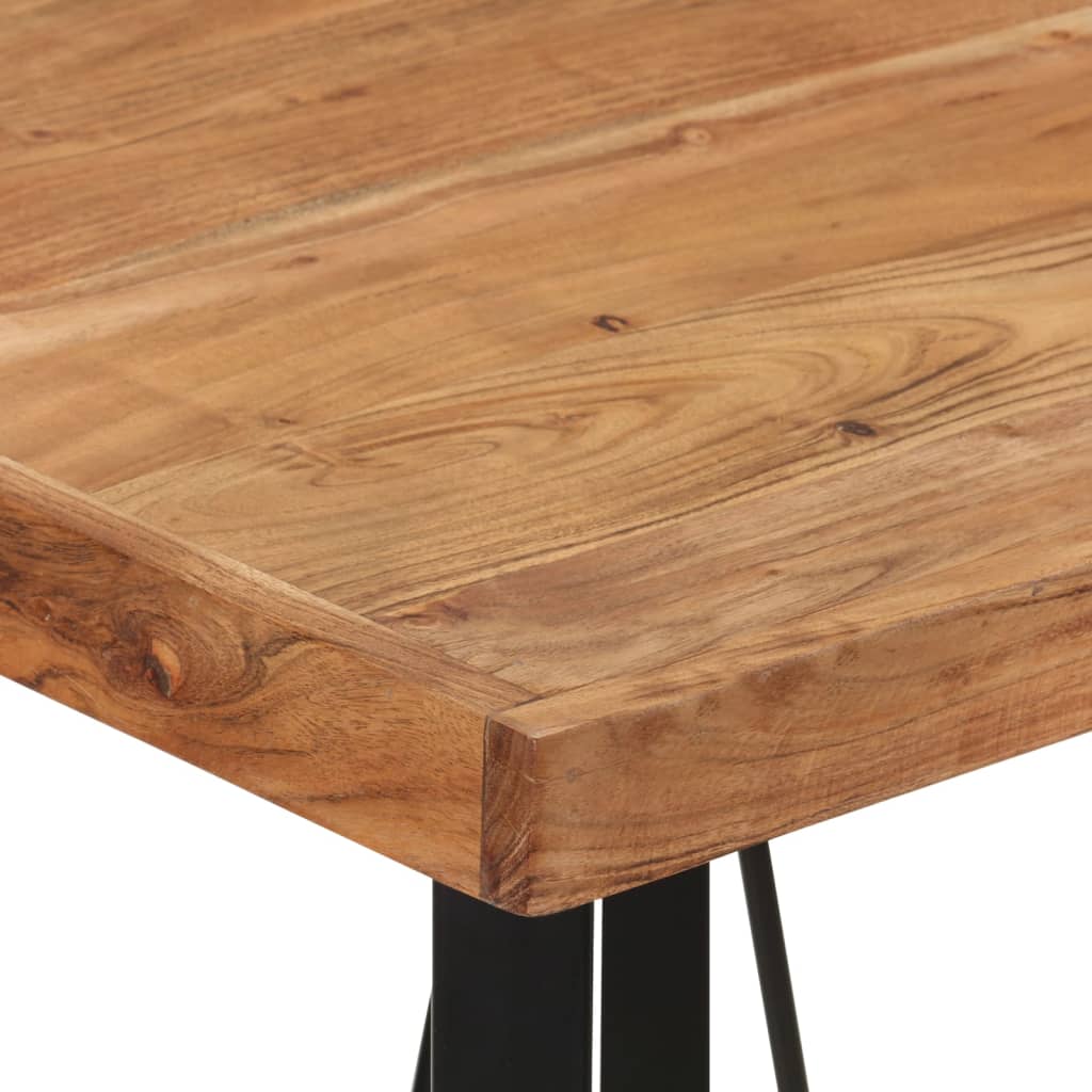 Table de Bar Carrée en Bois Massif d'Acacia et Fer-La-Fabrique-Industrielle